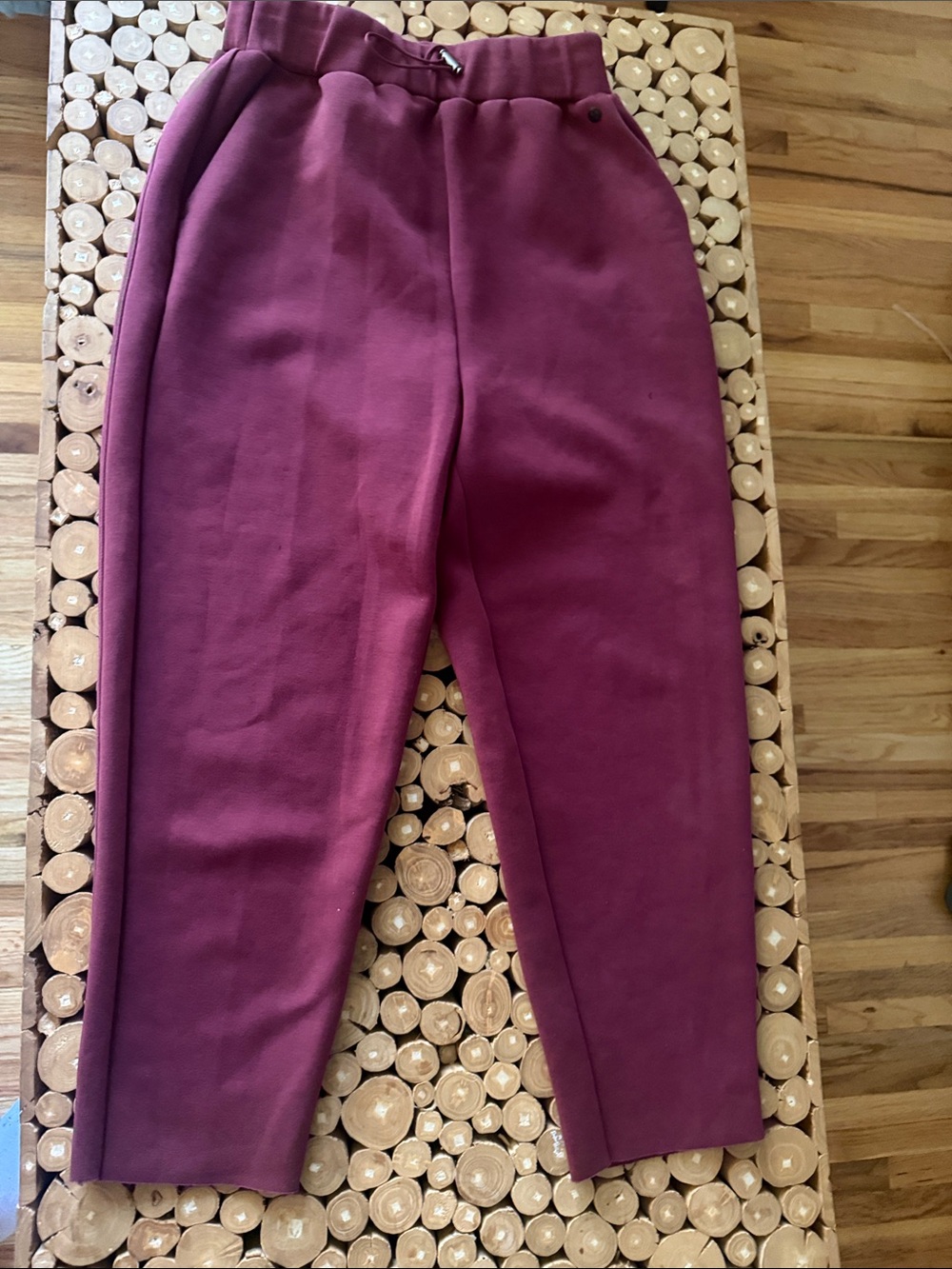 Calia High-Waist Burgundy Tailored Pants